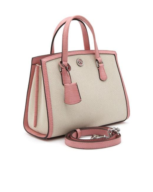 MICHAEL Michael Kors Pink Chantal Logo Plaque Tote Bag
