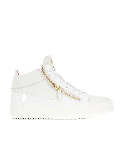 Giuseppe Zanotti White Logo High-Top Casual Sneakers for men