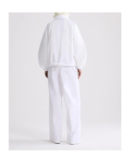 Patou White Zipped Bomber Jacket