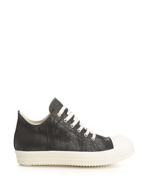 Rick Owens Black Drkshdw Metallic Denim Sneaker for men