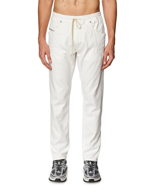 DIESEL White 2030 D-Krooley Tapered Drawstring Pants for men