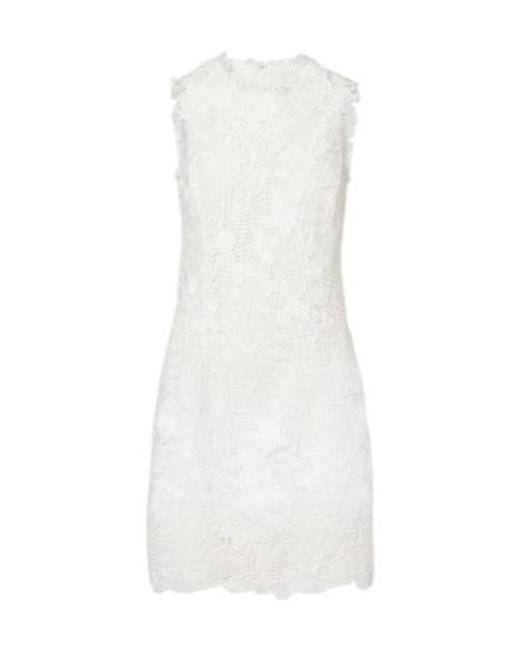 Monique Lhuillier White Floral Lace Minidress