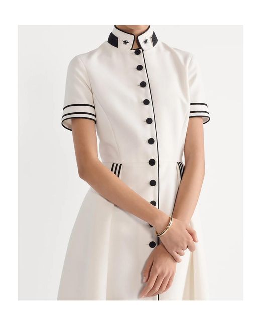 Dior White Mid-Length Belted Shirtdress