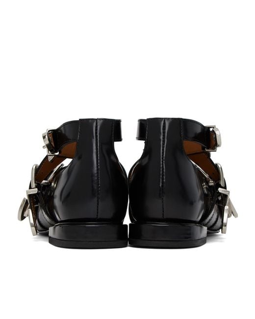 Toga Black Buckled Pointed Toe Loafers