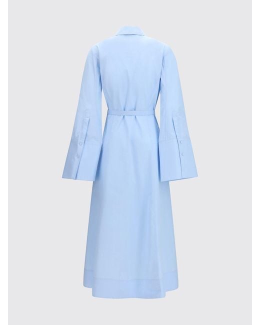 Gabriela Hearst Blue Carmina Belted Maxi Dress