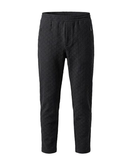 Gucci Black Gg Jersey Jacquard Sportswear Pants for men