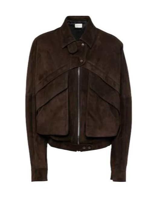 Magda Butrym Brown Long-Sleeved Leather Jacket