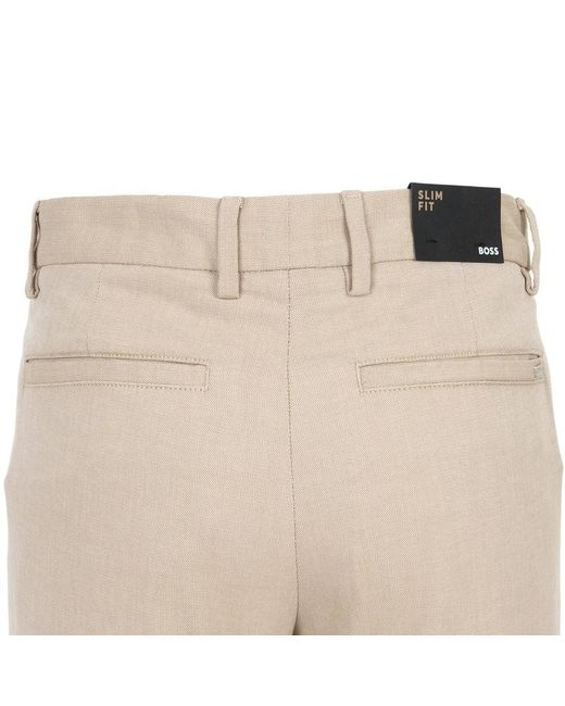 Boss Natural Belt Loop Casual Pants for men