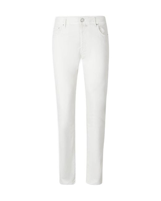 Jacob Cohen White Belt Loop Casual Pants for men