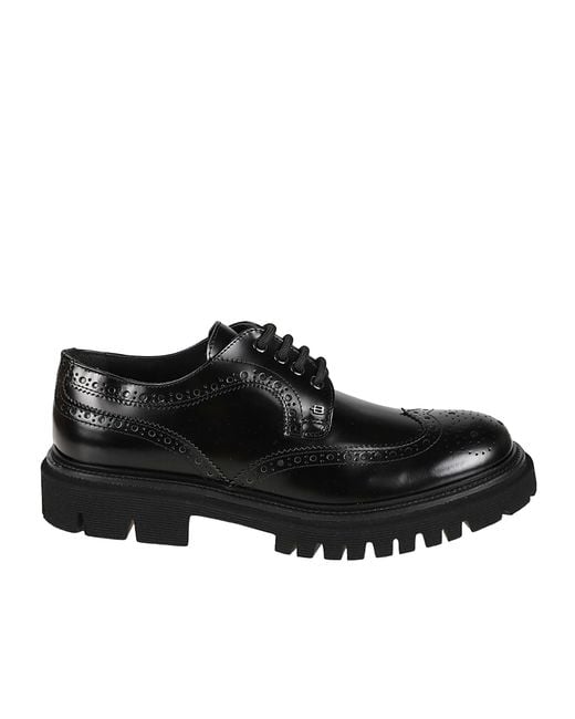 Baldinini Black Lace-Up Derby Shoes for men