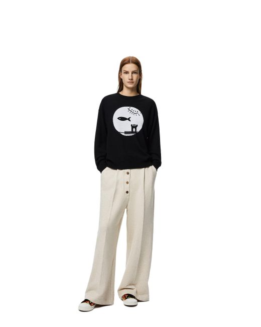 Loewe Black Inlaid Wool Pullover