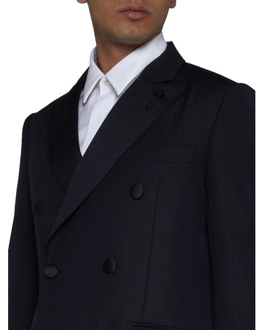 Lardini Black Double-Breasted Tuxedo Suit for men