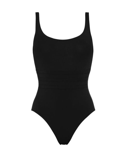 Eres Black Solid Color One-Piece Swimsuit