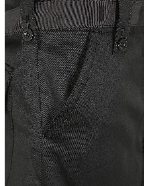 Sacai Black Straight-Leg Belted Cargo Trousers