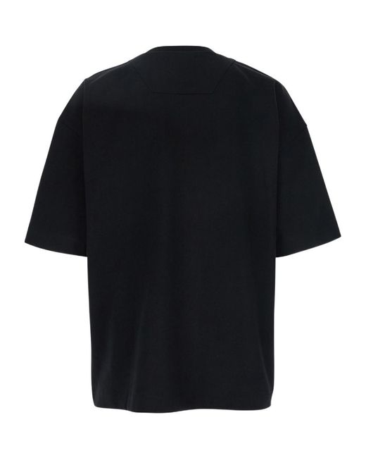 Juun.J Black Juun J Logo-Embroidered Loose T-Shirt for men