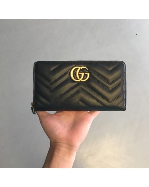 Gucci Black Gg Marmont Wallet