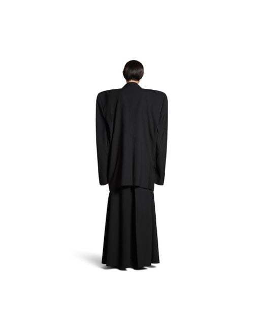 Balenciaga Emphasised Shoulder Button-Up Jacket in Black | Lyst