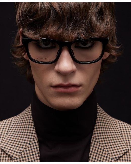 Gucci White Rectangular Optical Frame for men