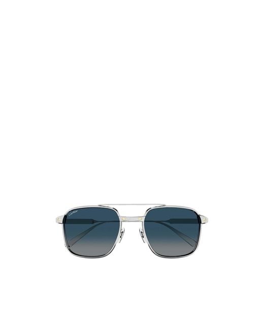 Cartier Blue Square Frame Sunglasses for men