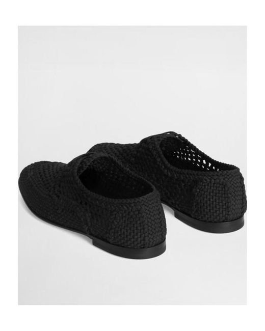 Dolce & Gabbana Black Woven Derby Shoes for men