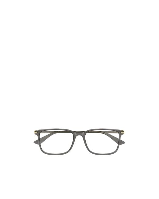 Montblanc White Eyewear Rectangular Frame Glasses for men