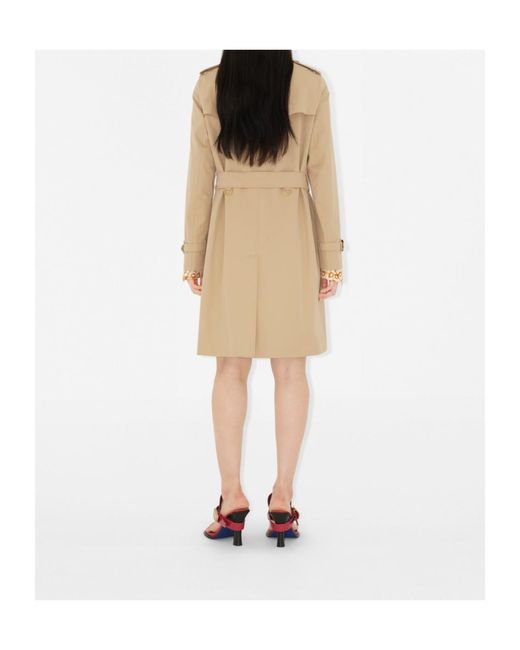 Burberry Natural Gabardine Kensington Mid-Length Trench Coat