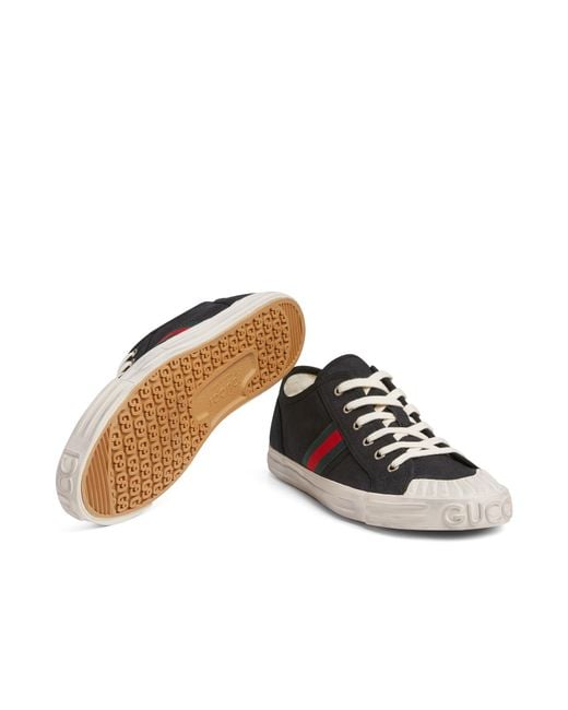 Gucci Black Ribbon Logo Sneakers for men