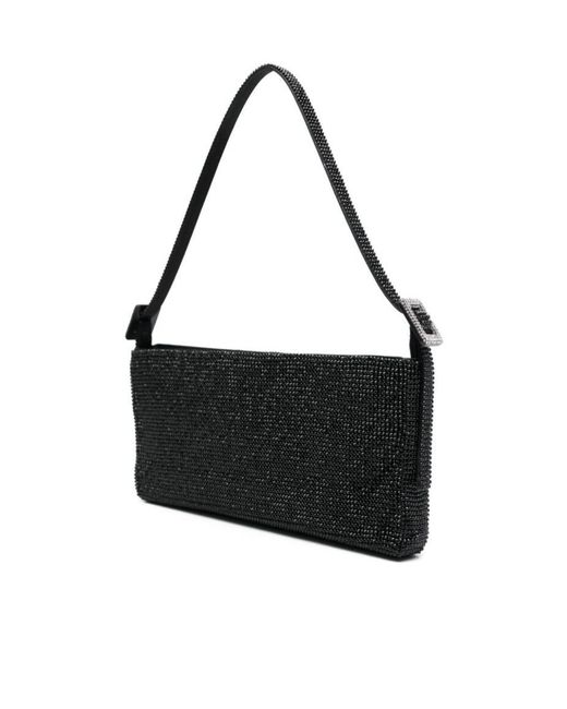 Benedetta Bruzziches Black Rhinestone Decorative Shoulder Bag