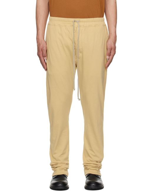 Rick Owens Natural Elastic Waist Casual Pants for men