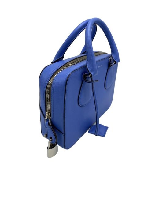 Bally Blue Zipper Shoulder Bag