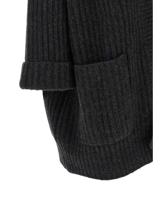 Be You Black Oversized Ribbed Cardigan