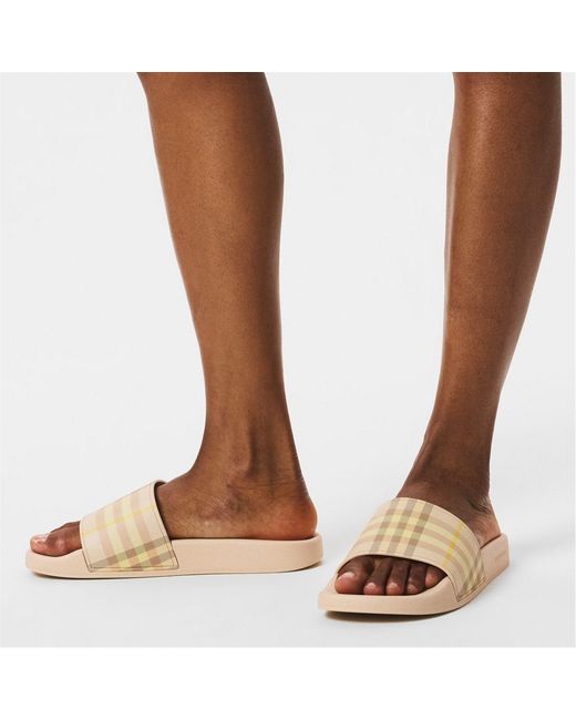 Burberry Natural Retro Plaid Slippers