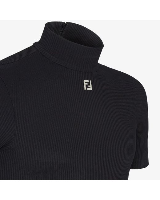 Fendi Black Cotton Turtleneck for men