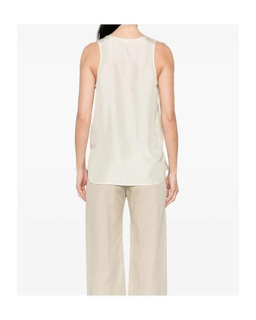 Barena White Round Neck Sleeveless Vest