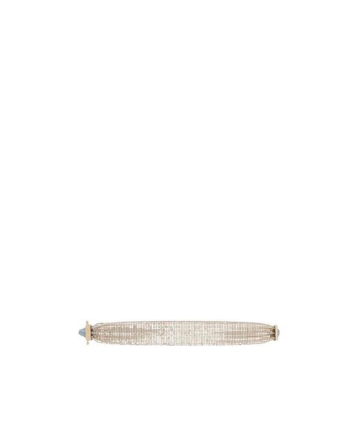Rabanne White Logo-Engraved Mesh Choker