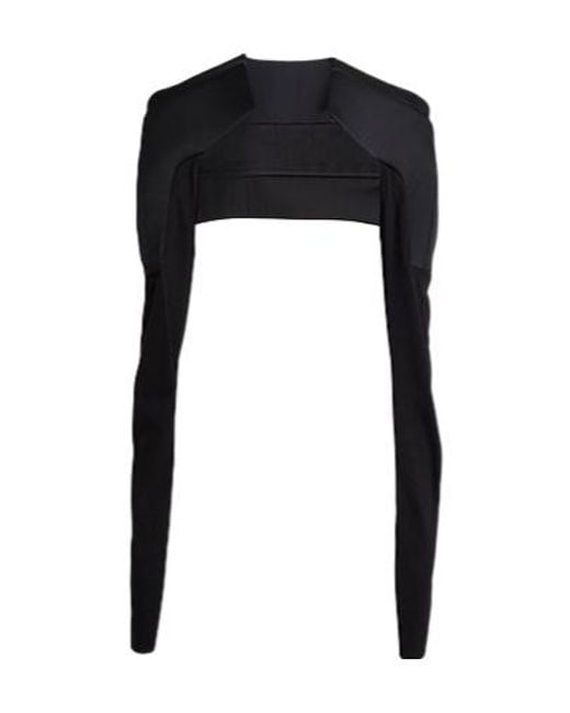 Rick Owens Black Satin Long-Sleeved Top