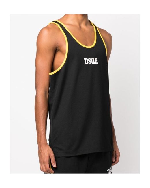 DSquared² Black Sleeveless Tank Top for men