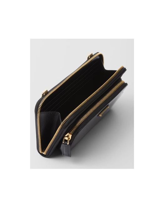 Prada White Re-Nylon And Brushed Leather Wallet