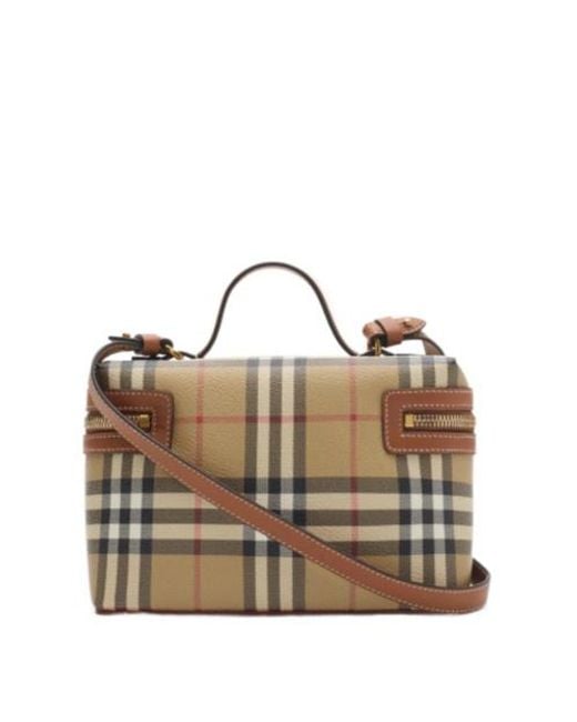 Burberry Multicolor Mini Checked Zip-Around Vanity Crossbody Bag