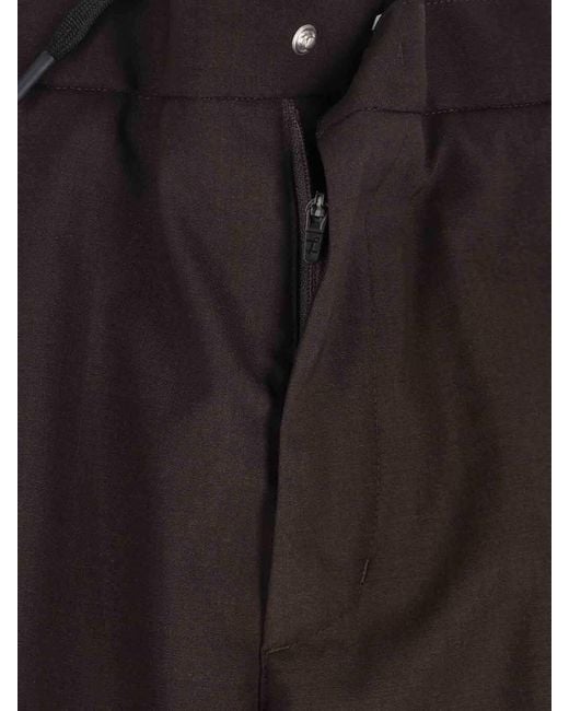 Herno Black Laminar Drawstring Straight-Leg Trousers for men