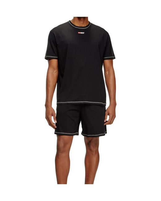 DIESEL Black Adam T-Shirt And Shorts Set for men