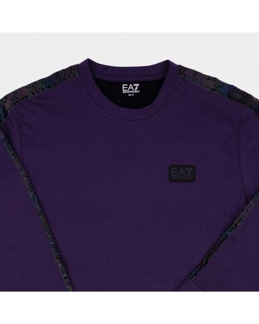 EA7 Blue Logo Pattern Sweater for men