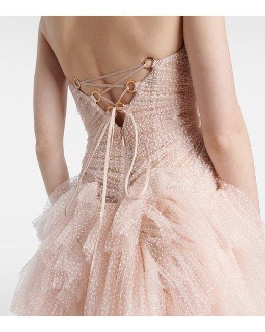 Maria Lucia Hohan Pink Dewi Ruffled Minidress