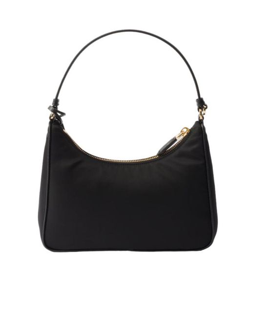 Prada Black Mini Re-Edition 2005 Re-Nylon Logo Detail Handbag