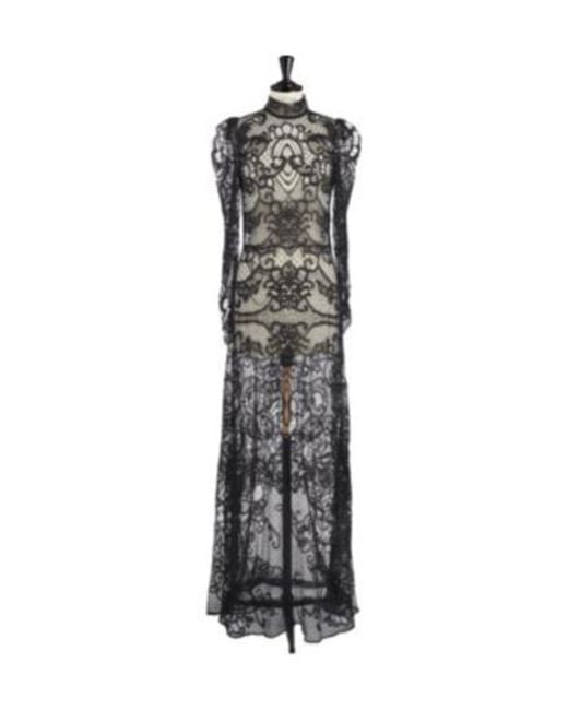 Dior Multicolor Lace Silk Linen Knit Long Dress