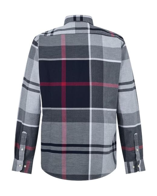 Barbour Blue Long Sleeve Patterned Shirt for men