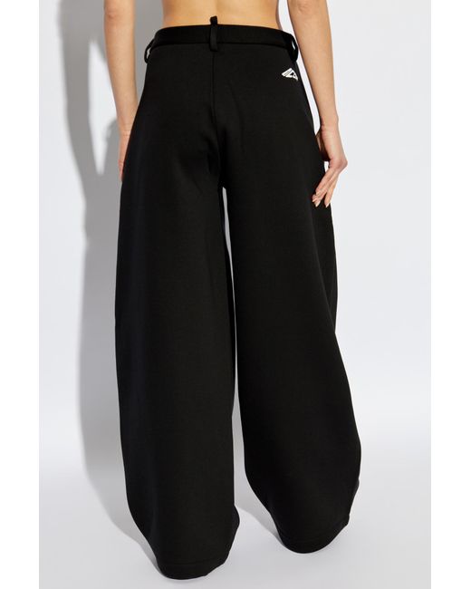 DSquared² Black Icon Logo Wide Leg Trousers