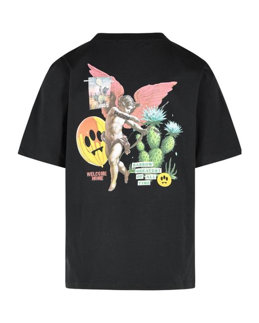 Barrow Black Logo Printed Jersey T-Shirt for men