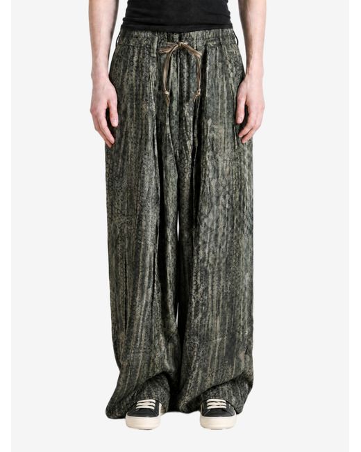 Ziggy Chen Gray Digital Printed Drawstring Trousers for men