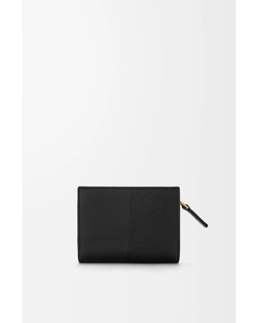 Loewe Black Duet Logo Engraved Compact Wallet
